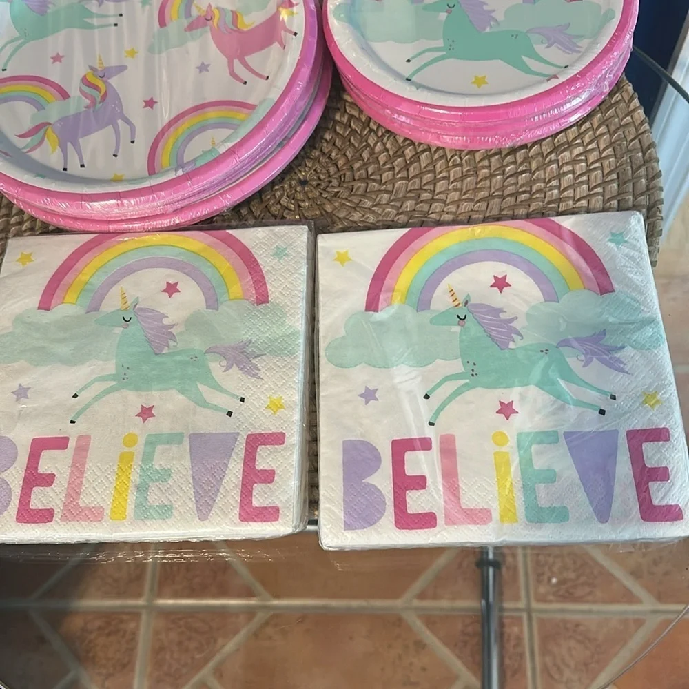New 321 Party Pastel Unicorn Supplies